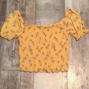 Mustard yellow crop top